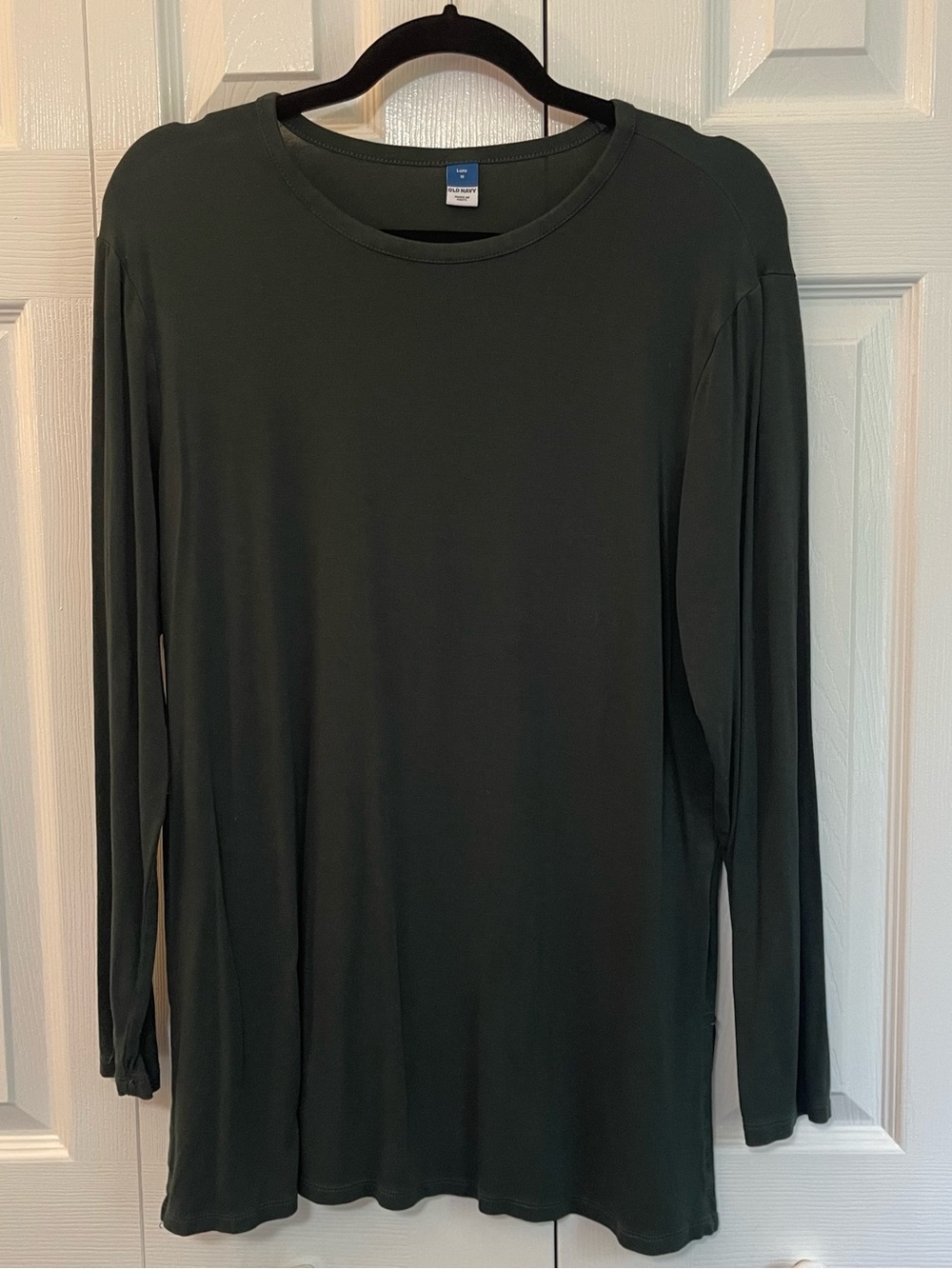 Dark Green Long Sleeve Crewneck Women's Top